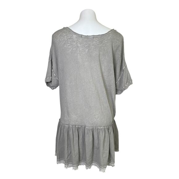 Free People | Womens Light Gray Relaxed Ruffled Tunic Top | Size: S - Picture 3 of 5